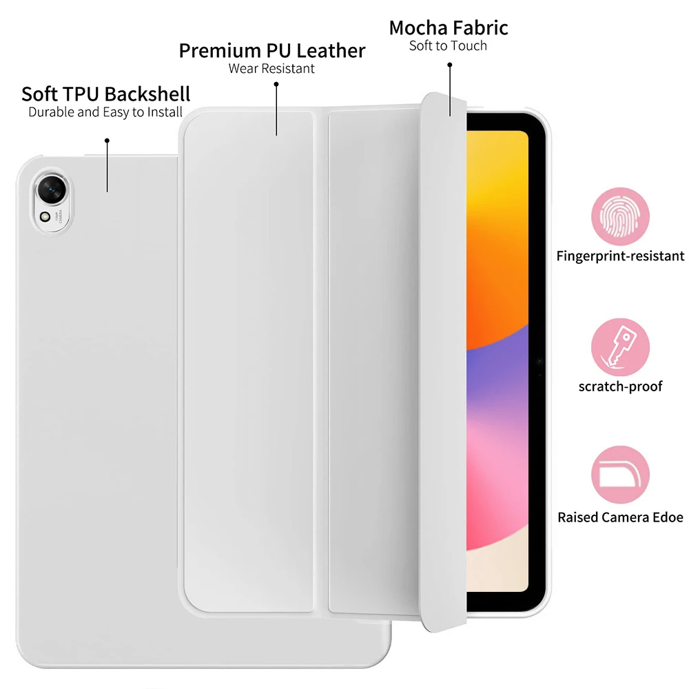 Ultra-Slim Trifold Stand TPU Soft Back Tablet Case - 11.5-inch Cover