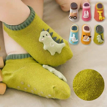 Autunno inverno calzini corti antiscivolo neonato ragazzo ragazza cotone animale spesso caldo calzino da pavimento scarpe accessori per bambini 1