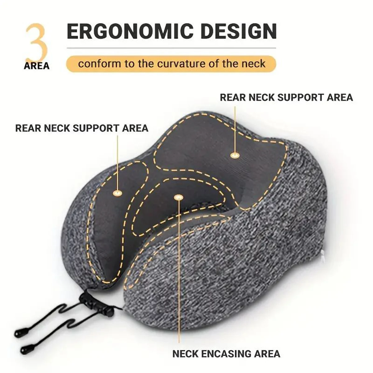 Hooded Memory Foam Travel Neck Pillow 2