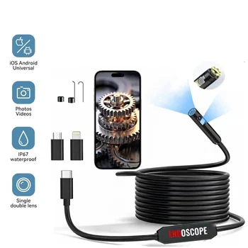 Endoscope W300 Inspection Camera 3 in 1 Dual Lens 1080P HD 3m Hard Cable For Android/IOS/IPhone Industrial Endoscope 1