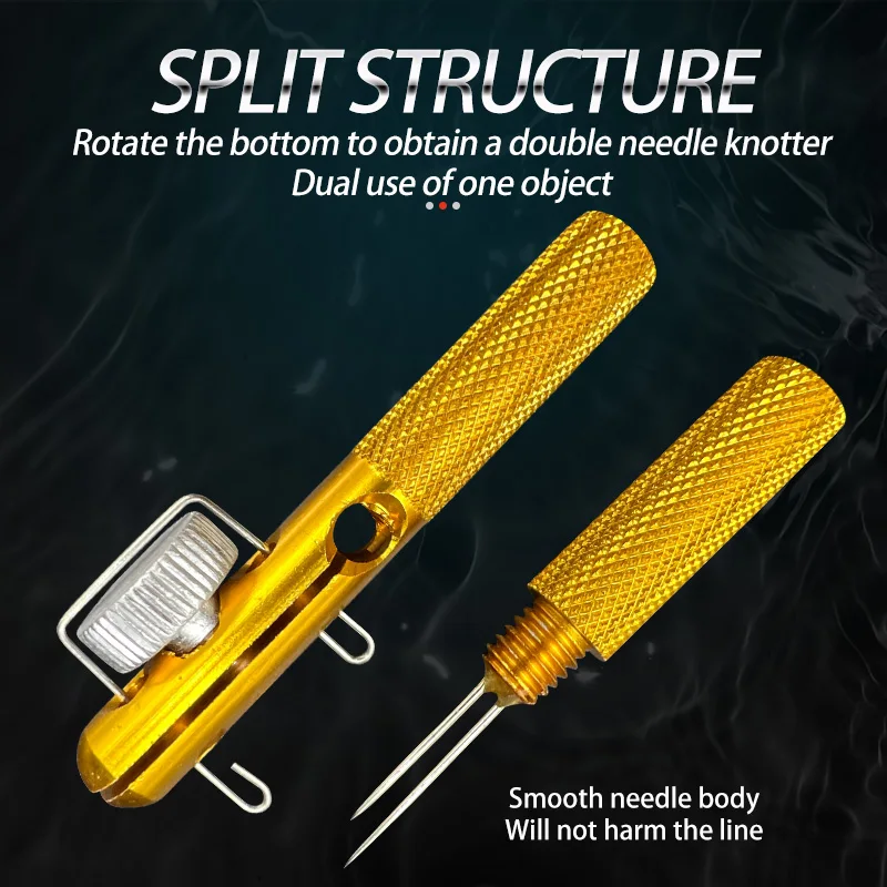 Fishing Hook Tier Fishing Line Knotter Aluminum Alloy Double-headed Needle Knots Fly Tying Tools Winter