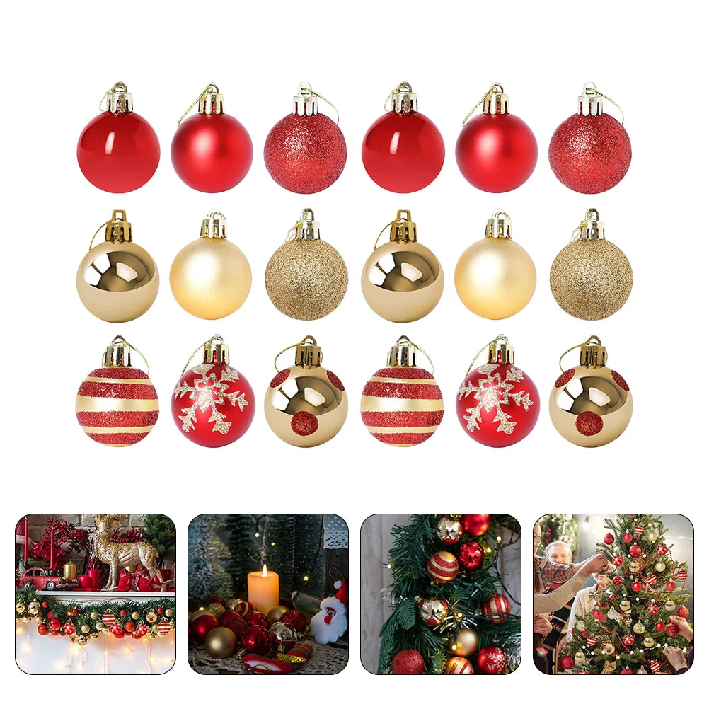 

Red Plastic Christmas Tree Ornaments - 50Pcs, Shatterproof, Xmas Red Gold Baubles, Holiday Decorations