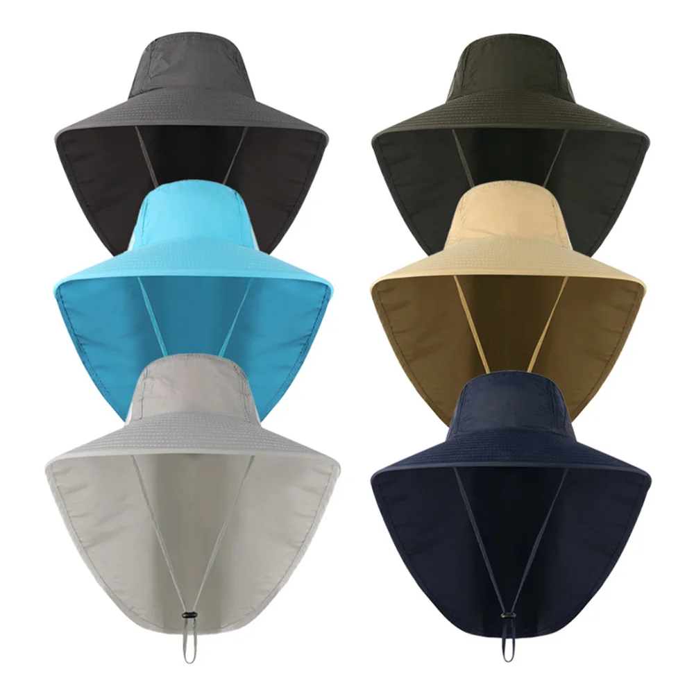 

Outdoor UV Protection Fishing Hat Wide Brim Sun Hat with Neck Flap Breathable Bucket Hat for Travel Men Women Sunshade Beach Cap