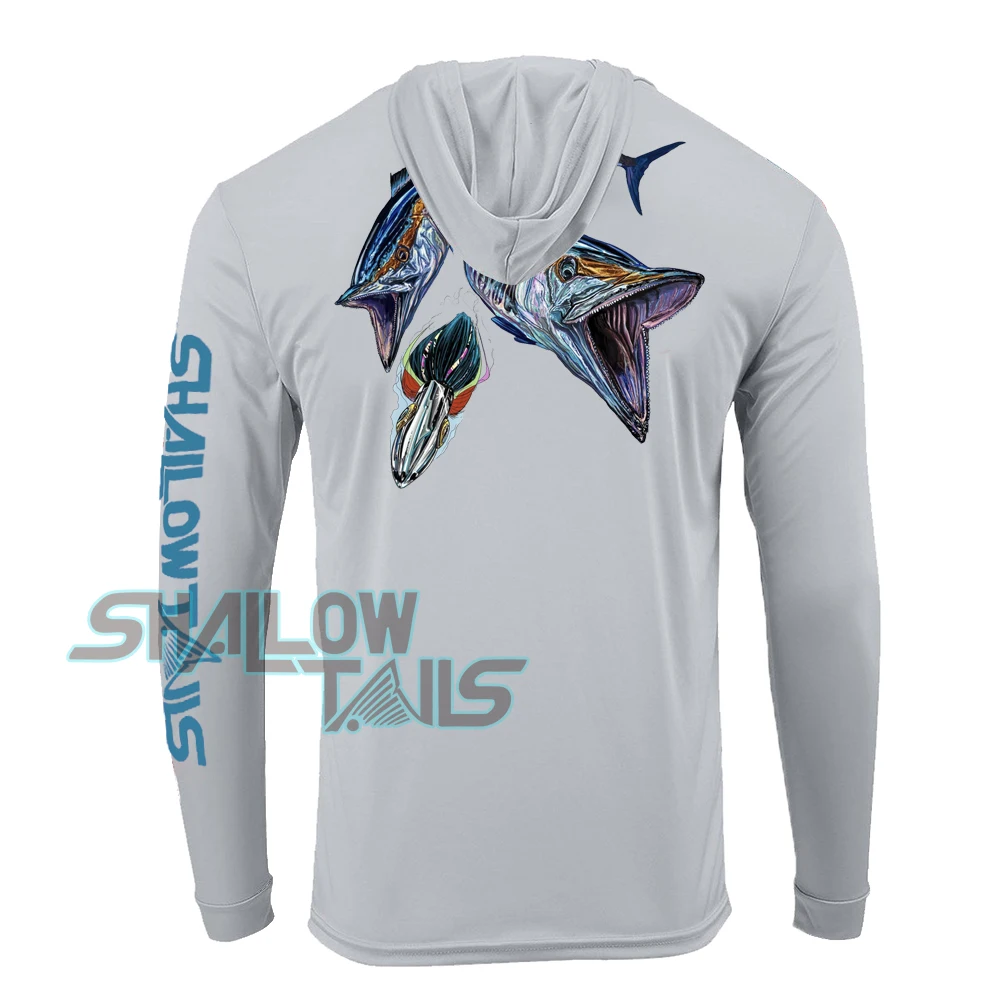 

Shallow Tails Fishing Shirt Mens Long Sleeve Sun Protection Breathable Performance Fishing Shirt Camisa De Pesca Summer UPF 50+