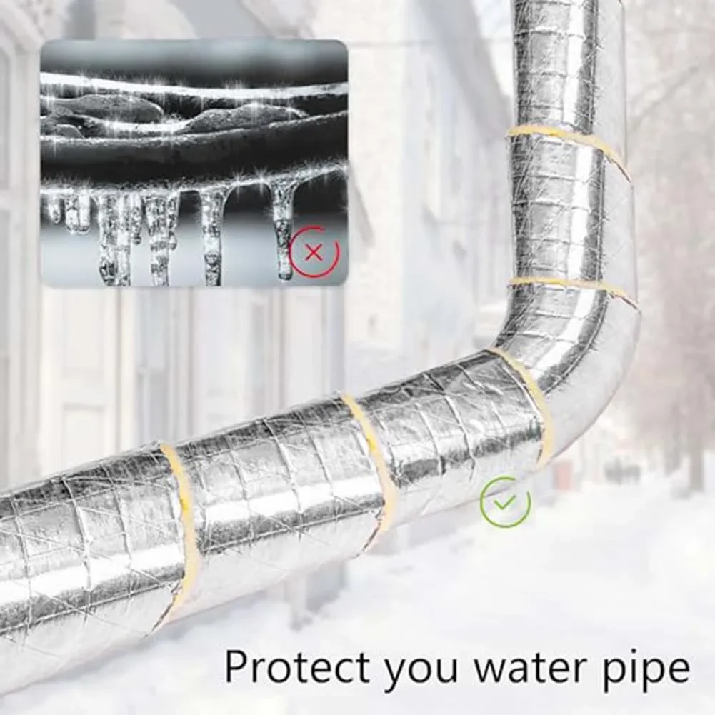 10M Foiled Back Fiberglass Pipe Insulation Wrap Foam Wrap Tape Ceramic Water Pipe Insulation Outdoor Indoor pipe insulation sleeve