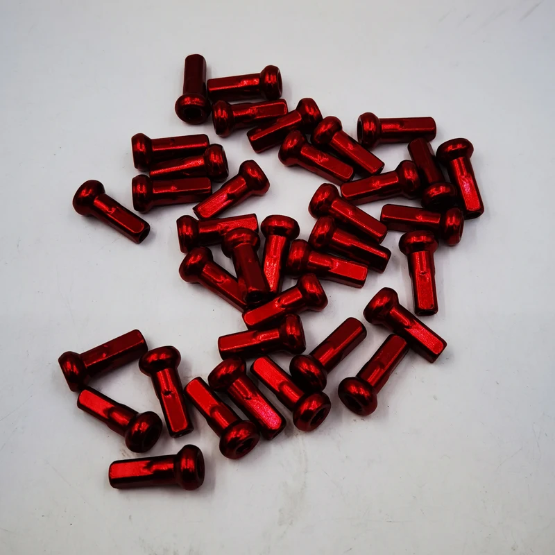 Length 24mm T7075 Aluminum Alloy Material 9 Gauge Spoke Nipples Suit for Diameter 3.4-3.5mm Spokes 12Pcs A Lot Bike Nipples