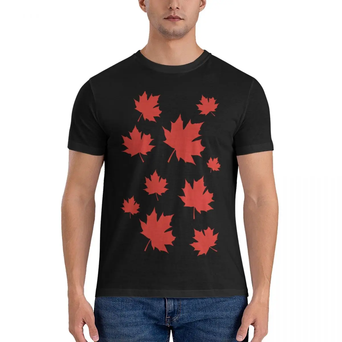 Magliette Da Uomo Rosse Bandiera Canadese Foglia D'Acero Icona Maglietta Vintage Maglietta Girocollo Manica Corta Magliette Grafiche In Cotone