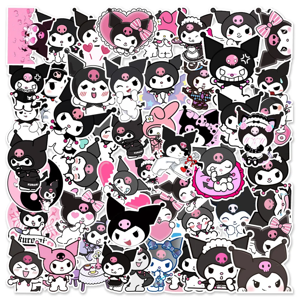 10/30/50pcs Cartoon Kuromi Stickers Kawaii Girls DIY Scrapbooking Laptop Phone Waterproof Decals Cute Aesthetic Sticker for Kids