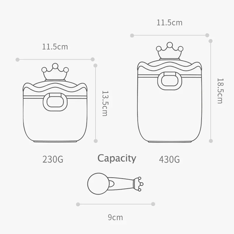 Portable Baby Food Storage Box BPA Free Formula Dispenser Cartoon Infant Milk Powder Box Toddler Snacks Cup Container
