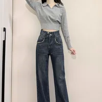 Xpqbb Korean Chic Turndown Collar Sweaters Female Gray Slim Fit Long Sleeve Cropped Sweater for Woman Streetwear Knit Pullovers - Image 3