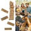 54pcs Ice Breaker Questions Tumbling Tower Game, Wooden Stacking Tower Games, For Team Party & Family Game Night 5