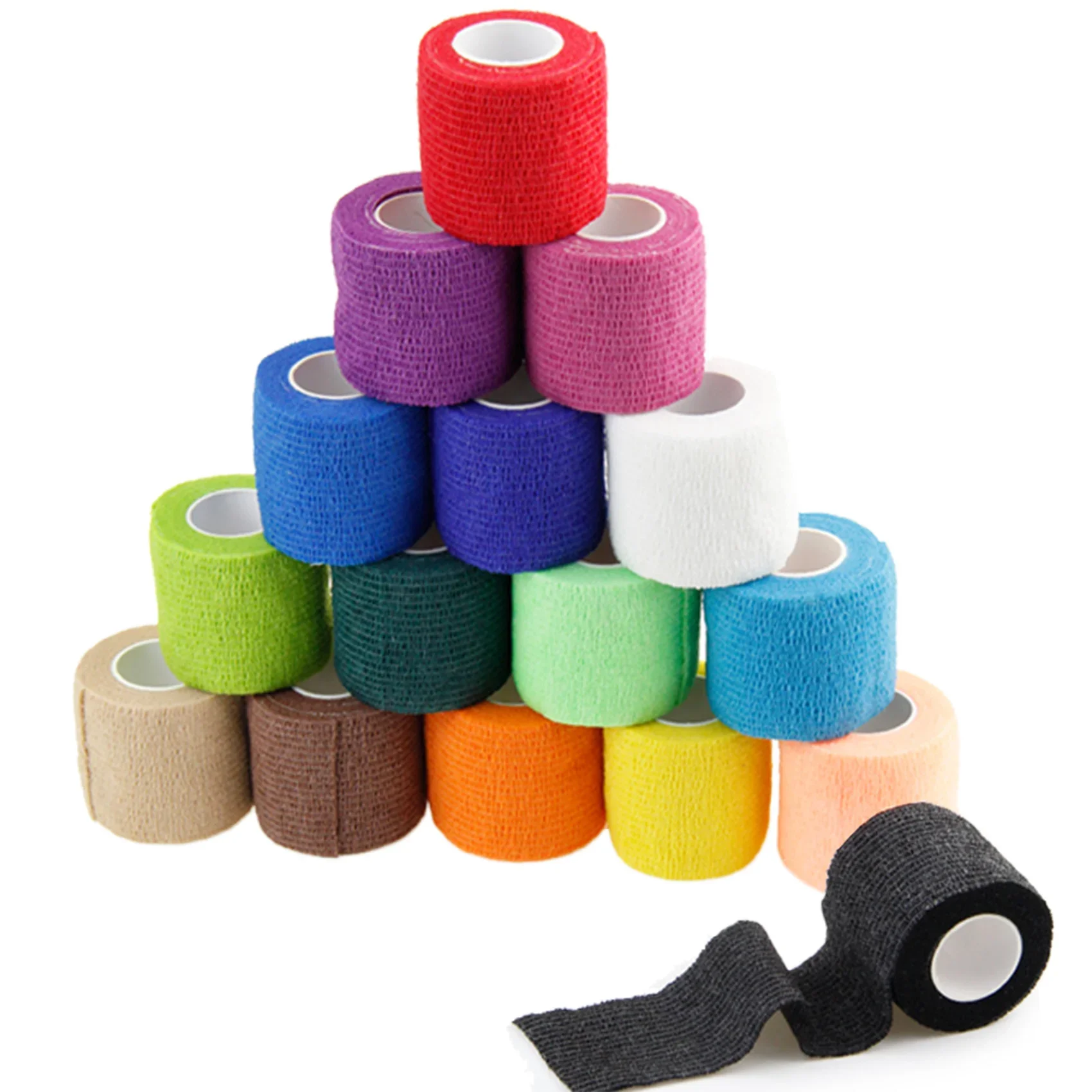 12pcs Self Adherent Wrap Bandage Tape Athletic Recovery Medical Roll Taping Muscle