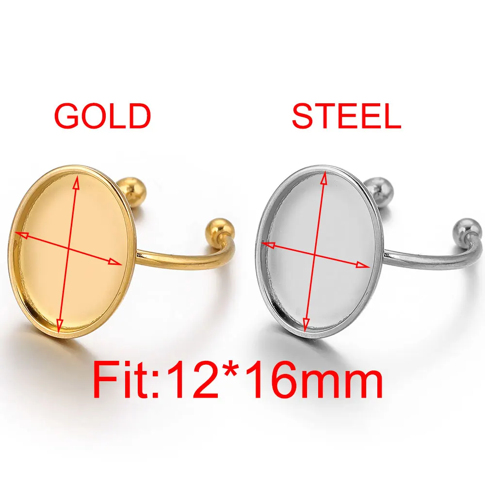 10 Stück offene Ringfassungen aus Edelstahl, leere Basis, Lünette, Cabochons, Harzformen, Ringe für die Herstellung von Schmuckmaterialien, DIY-Finger – Detail 9