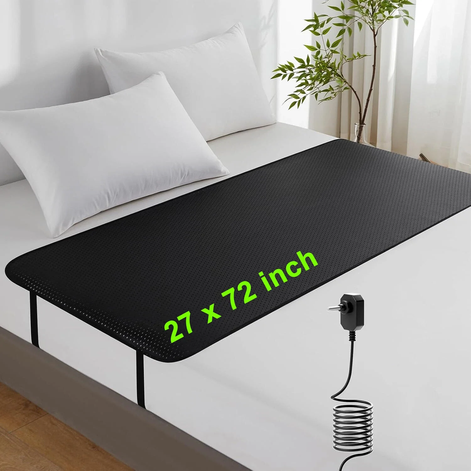 68x185x0.06cm Grounding Mat Leather Mattress Conductive Carbon Pad For Better Sleep Reduce Stress With 4.5m Earthing Conductor