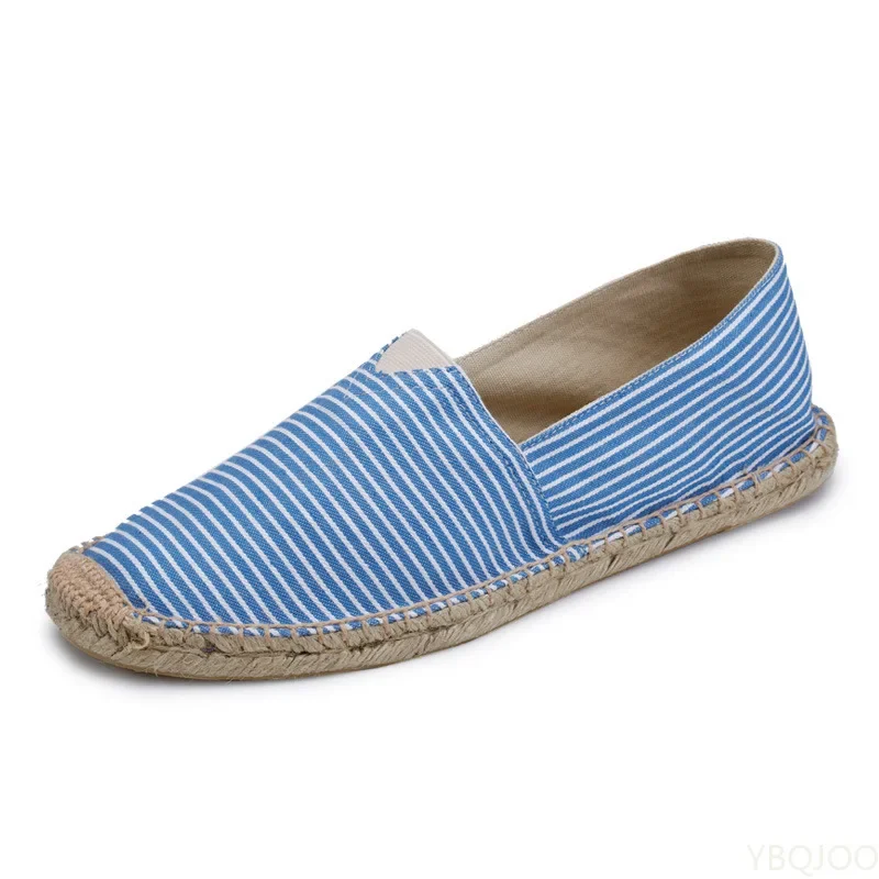 Mens Espadrilles Men Patchwork Slip on Summer Shoes Men Loafers Breathable Canvas Men Shoes Jute Wrapped Women Shoes Unisex 4