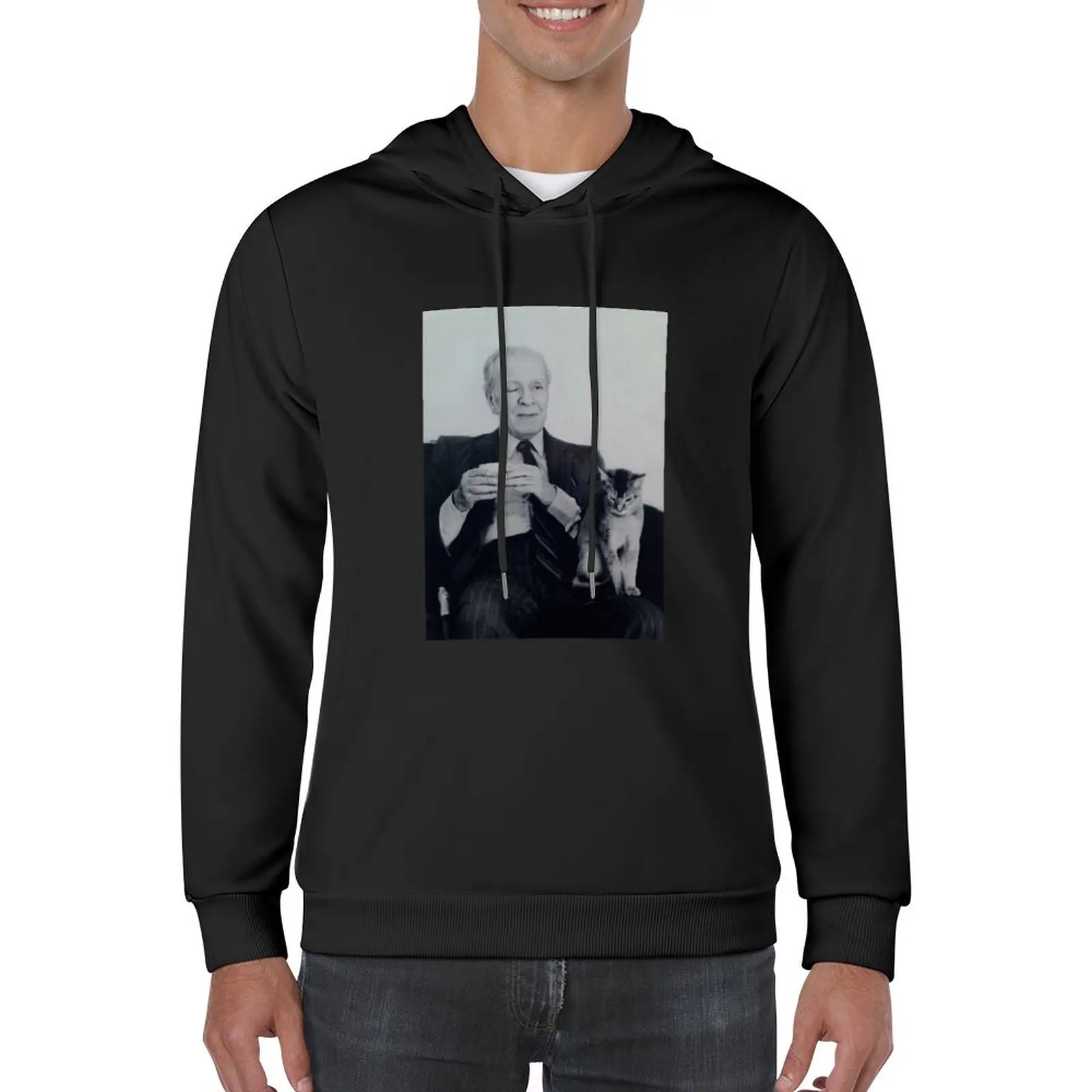 

New Borges and cat Pullover Hoodie japanese style korean style clothes new features of hoodies & sweatshirts
