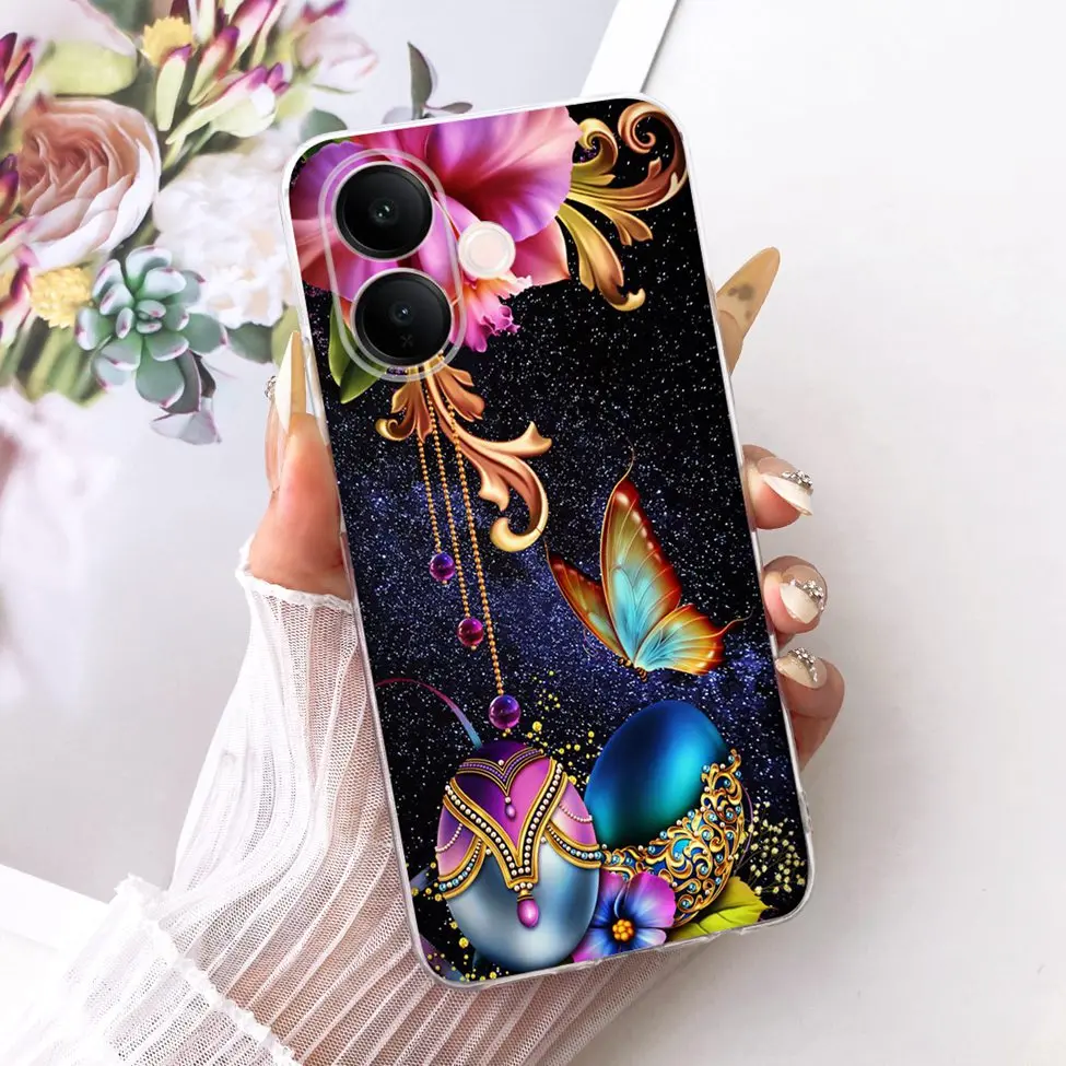 Clear Luxury Cute Cat & Butterfly Painted Case