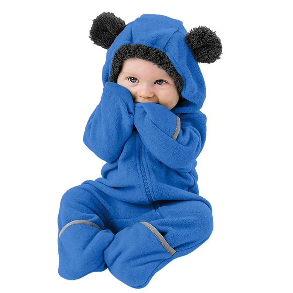 

2024 Fleece Baby Bunting Bodysuit – Infant One Piece Kids Hooded Romper Outerwear Toddler Jacket