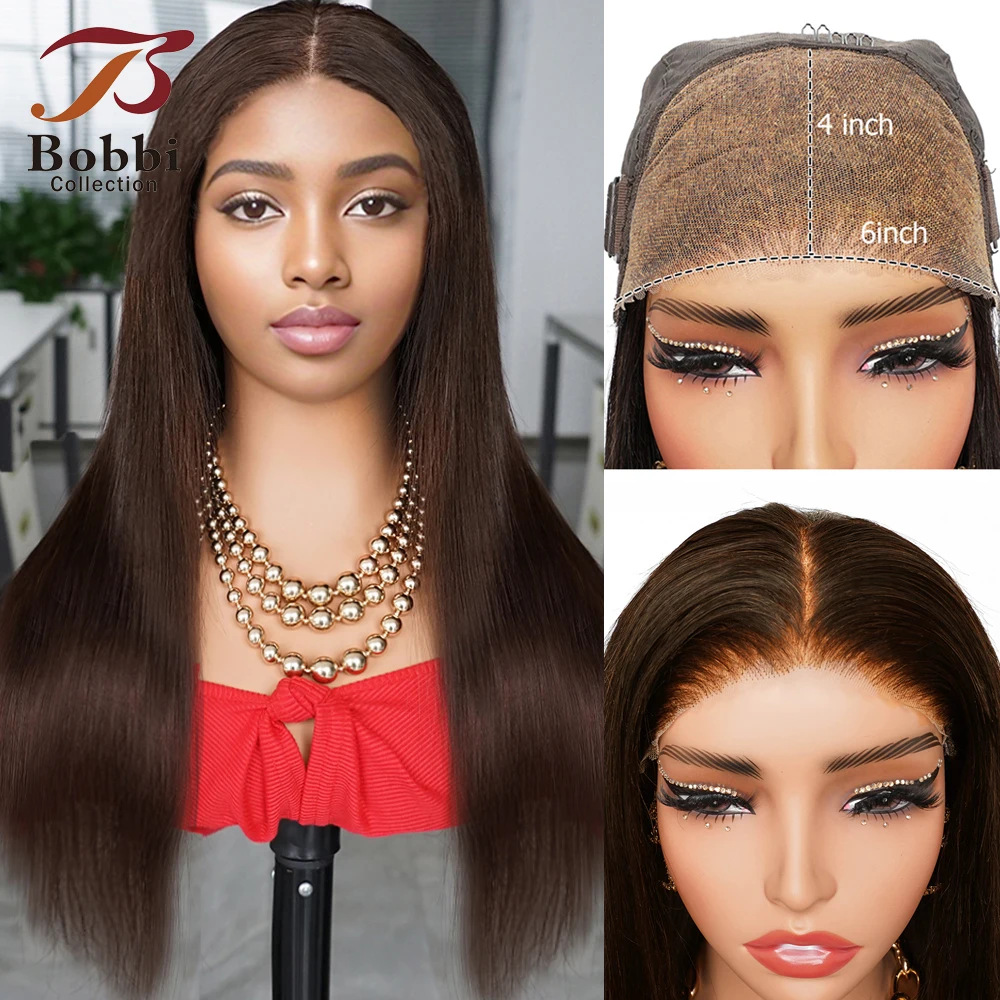 6x4 Glueless Lace Front Wig Human Hair Bleached Knots Pre-plucked Transparent 4x4 5x5 Pre-cut Lace Wig Straight Bobbi
