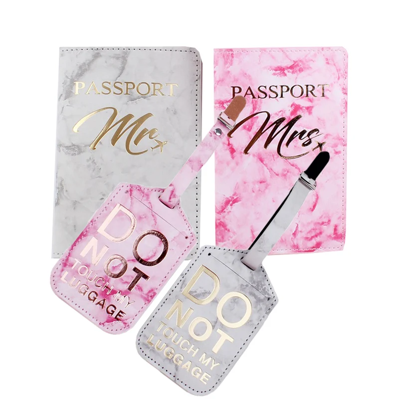 

Pink Grey Women Men Passport Wallet Purse Pu Leather Travvel Luggage Tag for Travel Accessories Case Label Tag Passport Holder