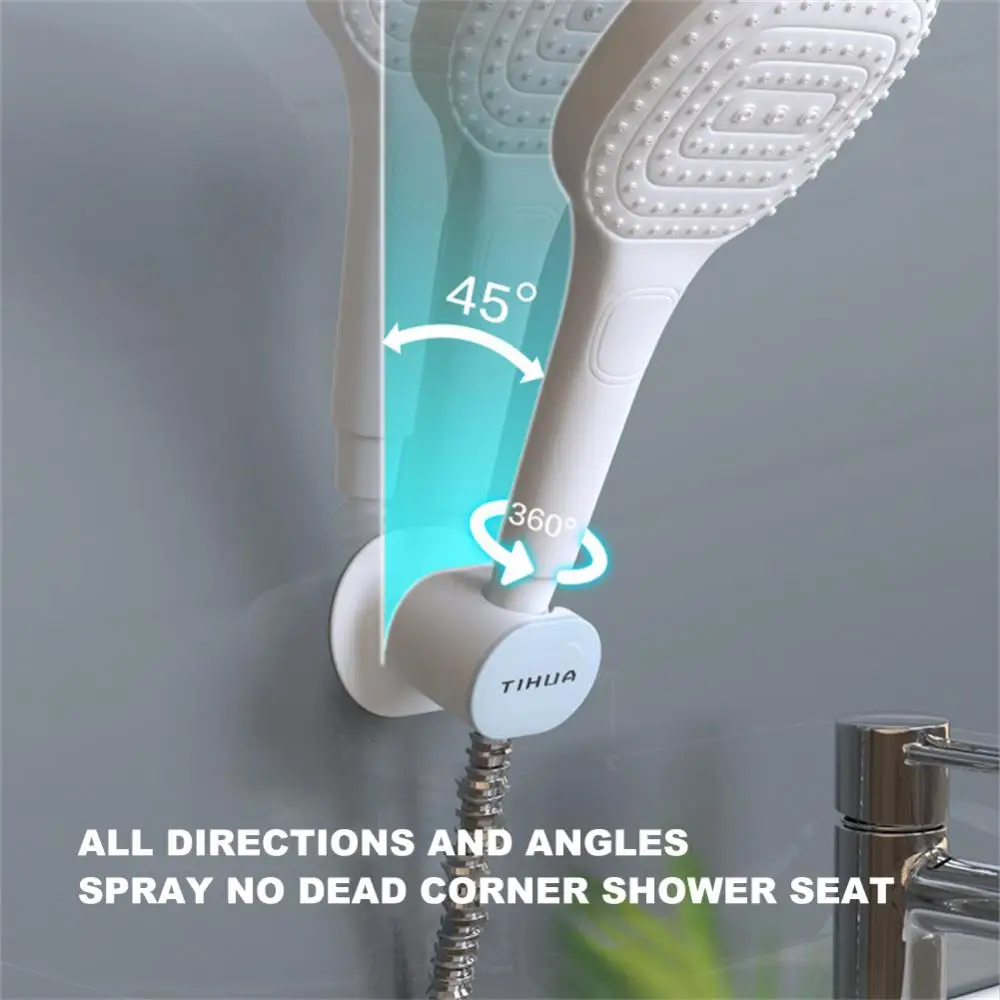 Adjustable Self-Adhesive Handheld Stick On Plastic Showerhead Holder Wall  Mounted Bathroom Shower Holder Bracket ShowerSeat