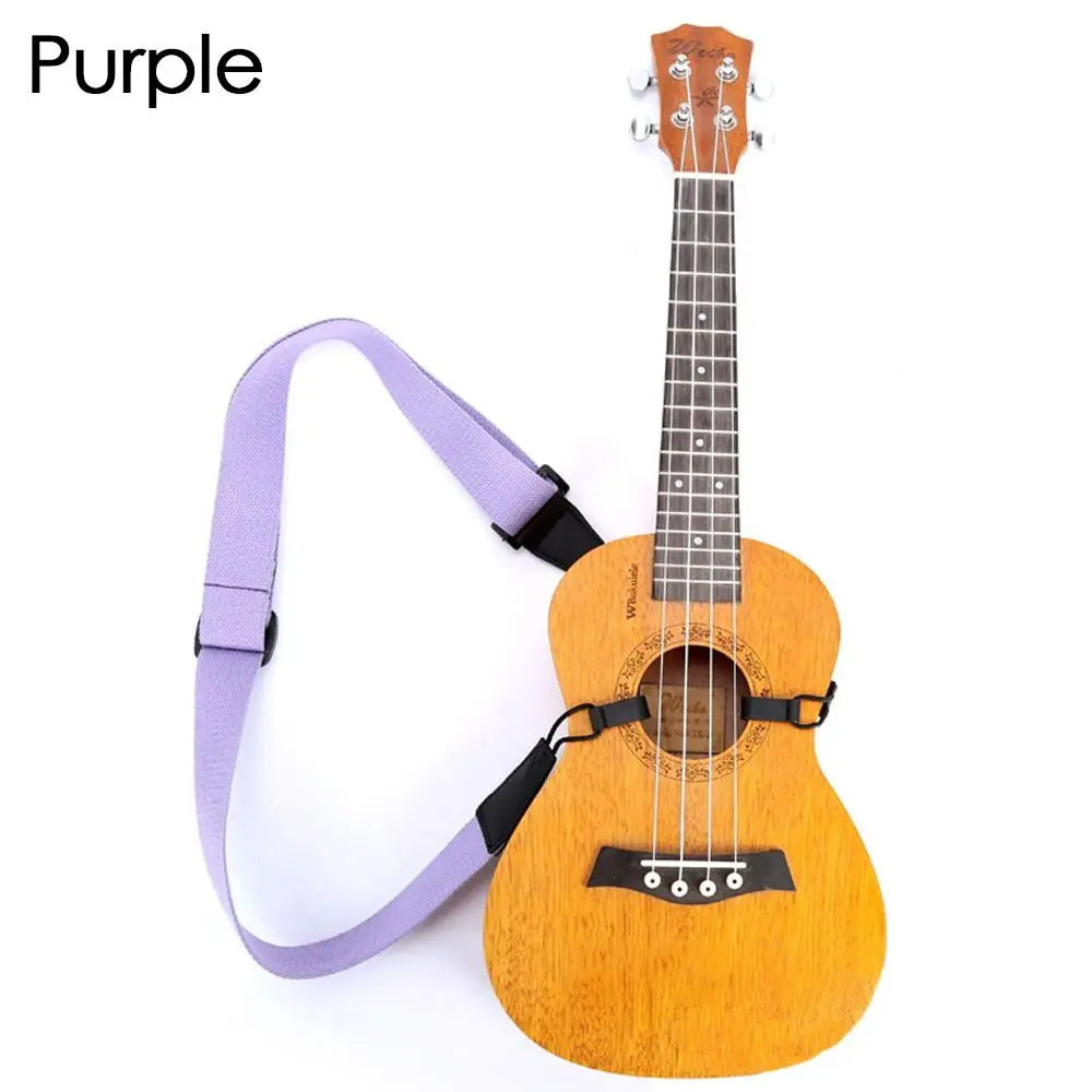 Adjustable Soft Polyester Ukulele Strap with Plastic Buckle and Hanging Rope