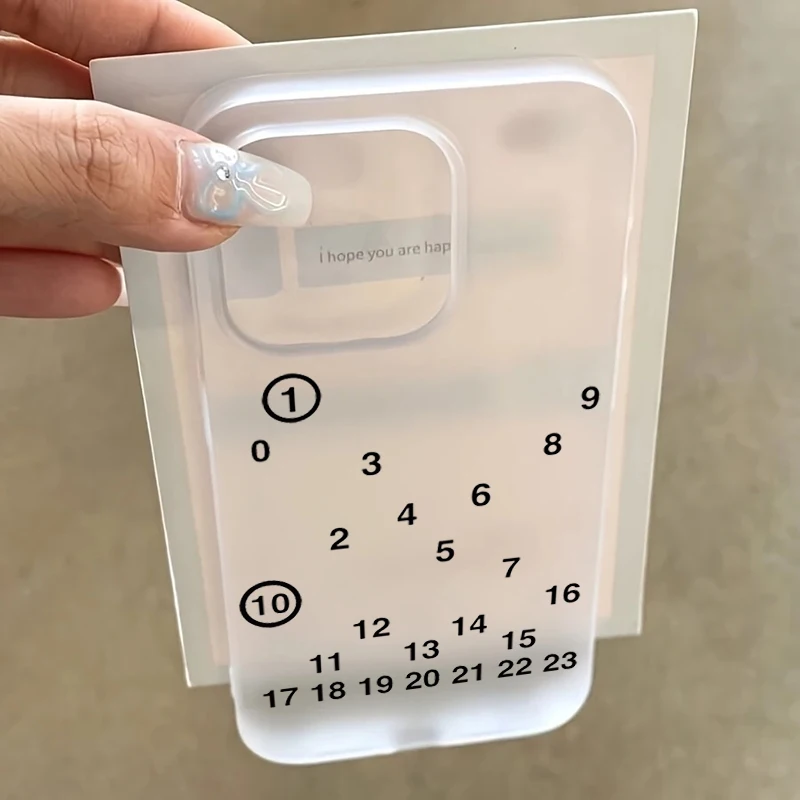 Matte Translucent Shockproof Soft Phone Case with Number Print Design