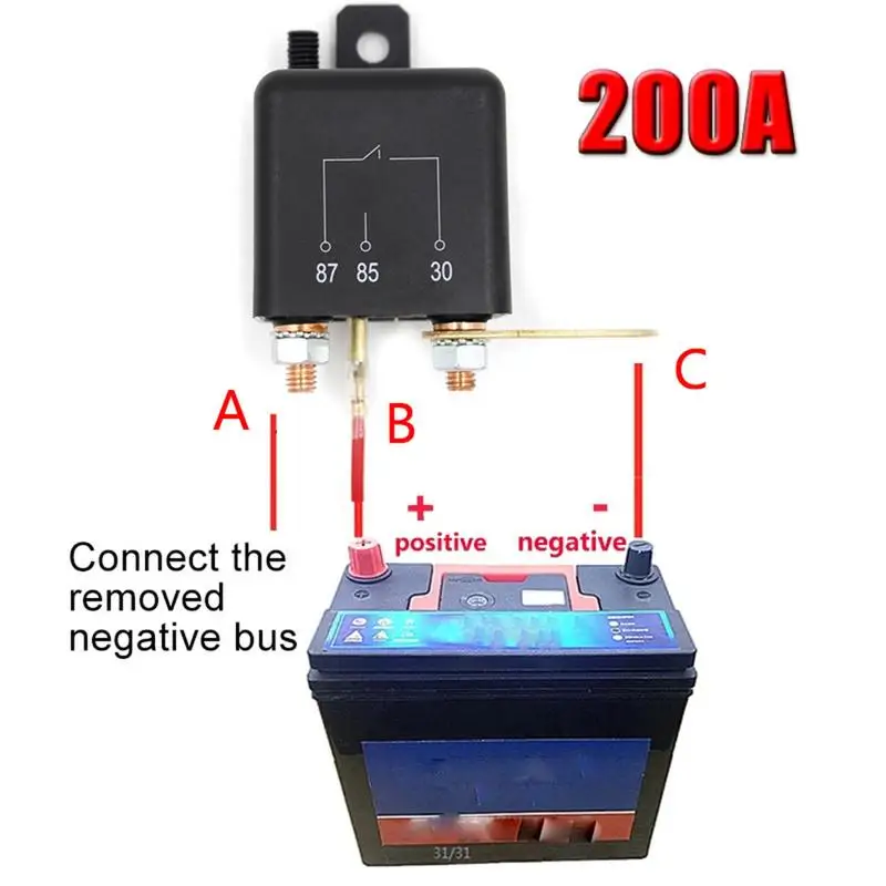 12V 200A Universelle Batterie Schalter Relais Integrierte drahtlose  Fernbedienung Trennung Trennen Sie die Isolator Master-Schalter