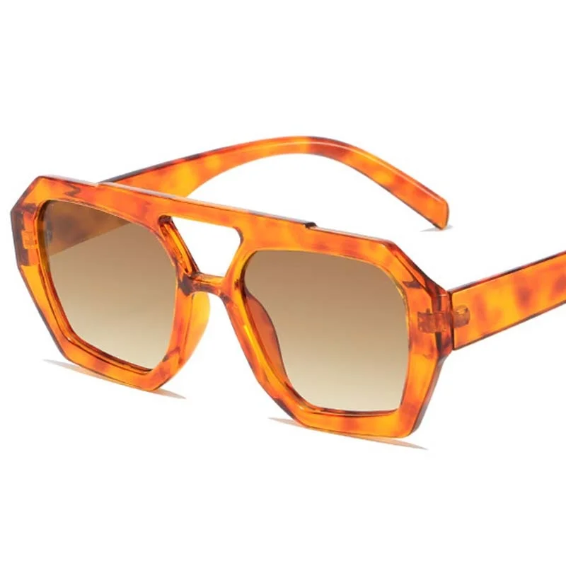 Módní čtvercové sluneční brýle Žena Vintage Značka Návrhář Sluneční brýle Dámské Retro Double Bridge Venkovní zrcadlo Oculos De_voghion.com