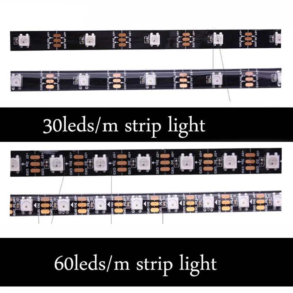 Addressable Rainbow PC Digital WS2812b LED Strip Light for 5V 3pin ARGB Header PC Case Asus Aura Sync RGBIC Fusion MSI Mystic 3