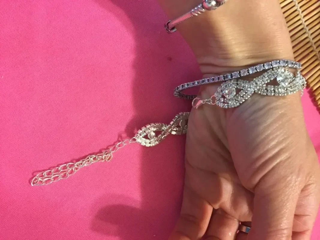 Chain Bracelet Delysia King Women Elegant Luxury Rhinestone Wrist Chain Birthday Party Gifts Silver