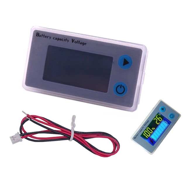 Testeur de Capacité de Batterie 10-100V Moniteur de Voltmètre de  Température Battery Tester avec Indicateur LCD Couleur : : Auto et  Moto