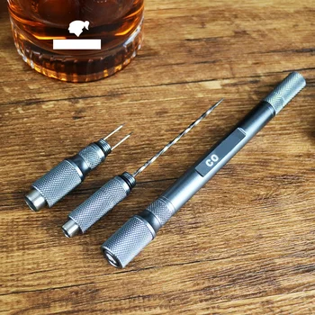 Silver Cigar Draw Enhancer Tool Smoker Portable Dredge Drilled Cigar Punch Cutter Sharp Cigar Pass Needles Smoking Accessories