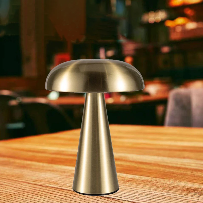 Nordic Portable Small Mushroom Table Lamp Usb Rechargeable Touch Dimming Eye Protection Led Night Light Bedroom Atmosphere