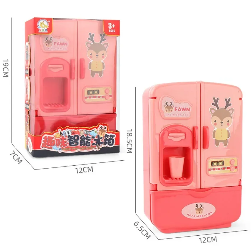 Kids Toy Fridge Mini Double Door Refrigerator Baby Toys Furniture Simulation Pretend Play Kitchen Toys Accessories Role Play 6