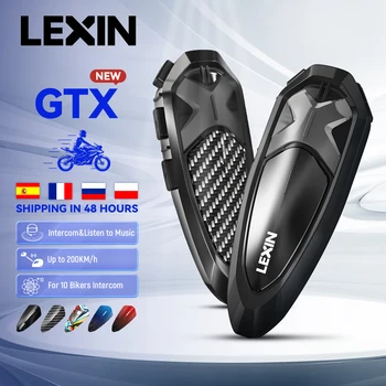 2023 Lexin GTX 오토바이 헬멧용 블루투스 인터콤 헤드셋 지원, 인터콤 및 음악 감상, 한 번에 10 명의 라이더, 2000m, 신제품