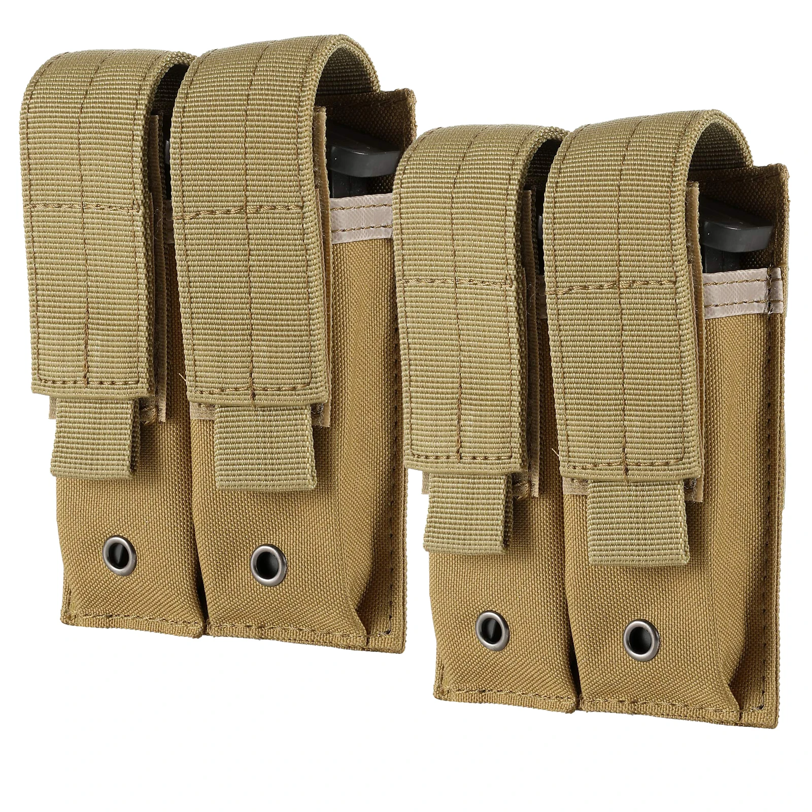 

2Pcs Tactical Single/Double Pistol Mag Pouch Outdoor Molle Open-Top Magazine Pouch Holder for Glock M1911 92F Hunting Military