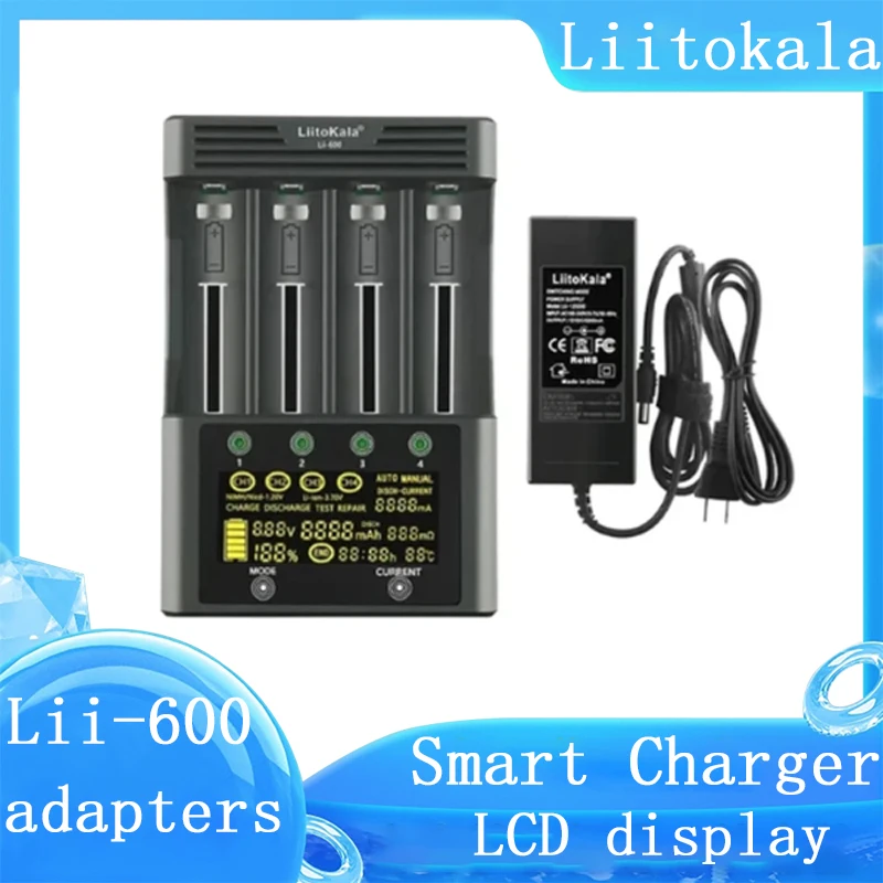 

Lii-500S Lii-600 Lii-500 Liitokala Battery Charger,3.7V 18650 26650 18350 16340 18500 14500 1.2V AA AAA LCD Smart Charger