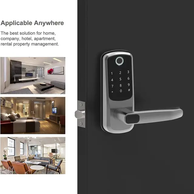 TTLOCK Wifi Electronic Smart Door Lock With Biometric Fingerprint / Password /Smart Card  / Key Unlock/ USB Emergency Charger 5