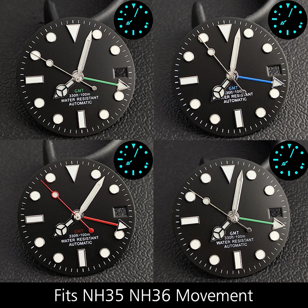 28.5mm Luminous Dial with GMT Hands - Premium Watch Accessories