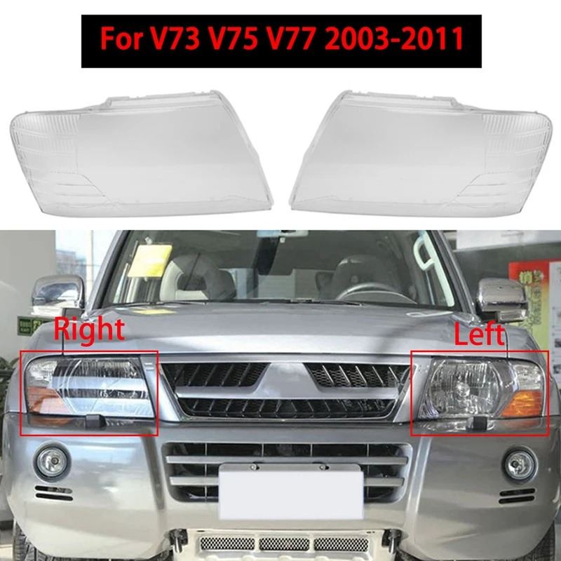 

1 пара, Прозрачный Абажур для передней фары Mitsubishi Pajero V73 V75 03-11