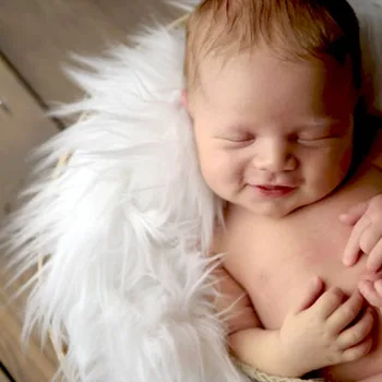 Tappeto fotografico per neonati - Coperta per bambini ultra morbida effetto flokati per servizio fotografico, sfondo per bambini da 100 giorni, facile da pulire