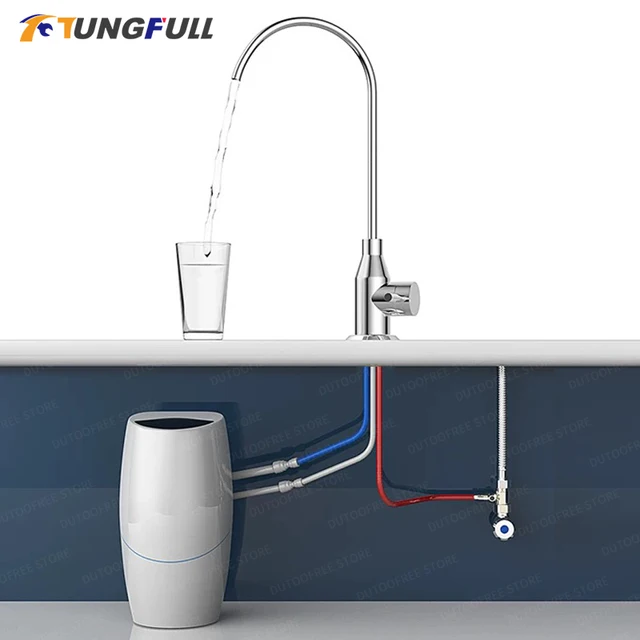 เครื่องกรองน้ำประปา360 ° RV ไฟฟ้าเครื่องกรองน้ำระบบกรองน้ำสำหรับห้องครัว360 ° ก๊อกน้ำหมุน 1