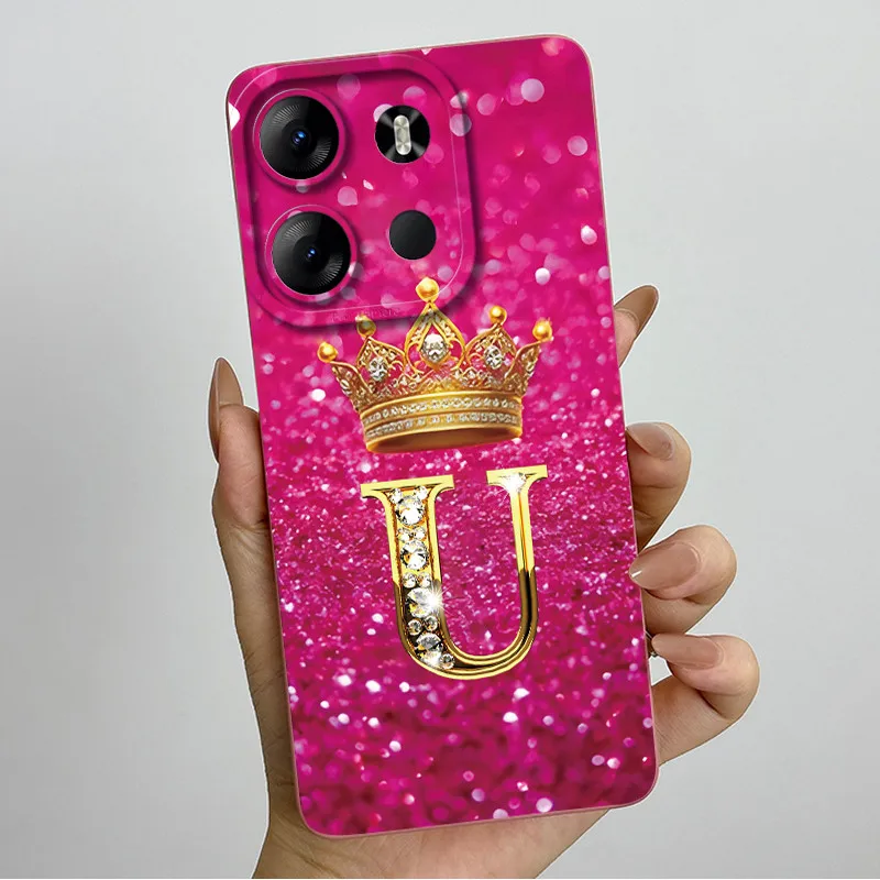 Crown Letter Soft Liquid Silicone Phone Case - Enhanced Grip Bumper Cover
