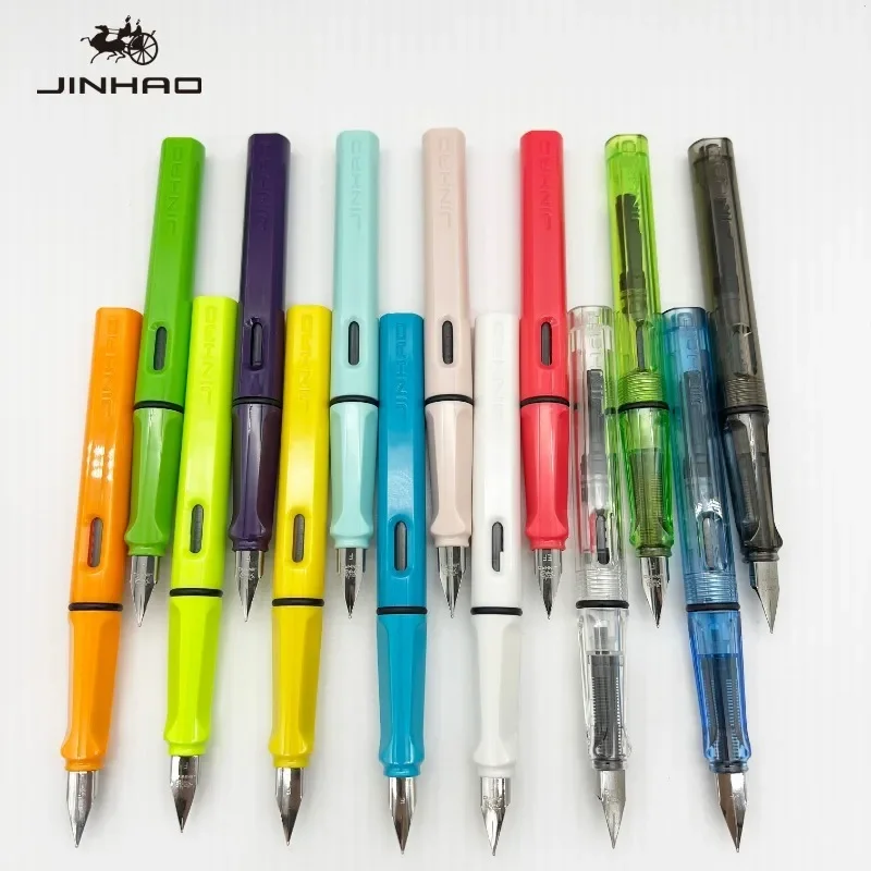 JINHAO 619 Fountain Pen Colorful Student F EF Ink Pen High Quality Calligraphy Pen Stationery School Office Supplies 5