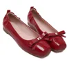 Newest Bowtie PU Square Toe Women Loafers Driving Casual Ballet Flats Shoes 2