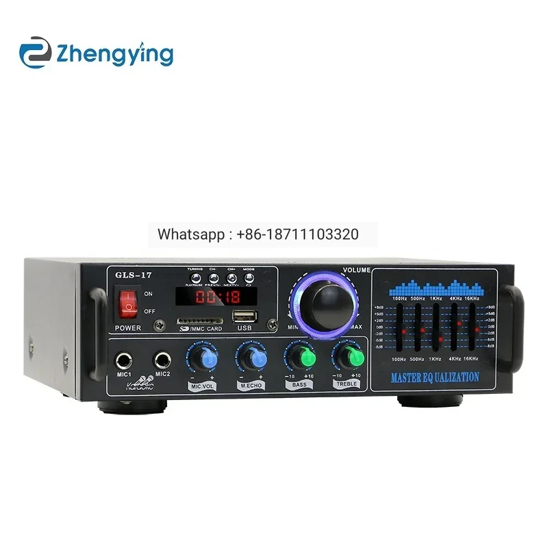 

Most Selling Bt Karaoke Digital Stereo Echo Mixing Power Amplifier AV-17