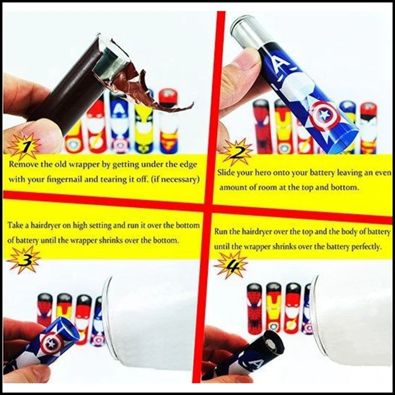 Heat Shrink Tubing 18650 Battery Wrap Comics Anime 36/9pcs PVC Heat Shrink Tube Precut Width 29.5mm x 72mm Insulated Film Protect Case Pack Sleevin