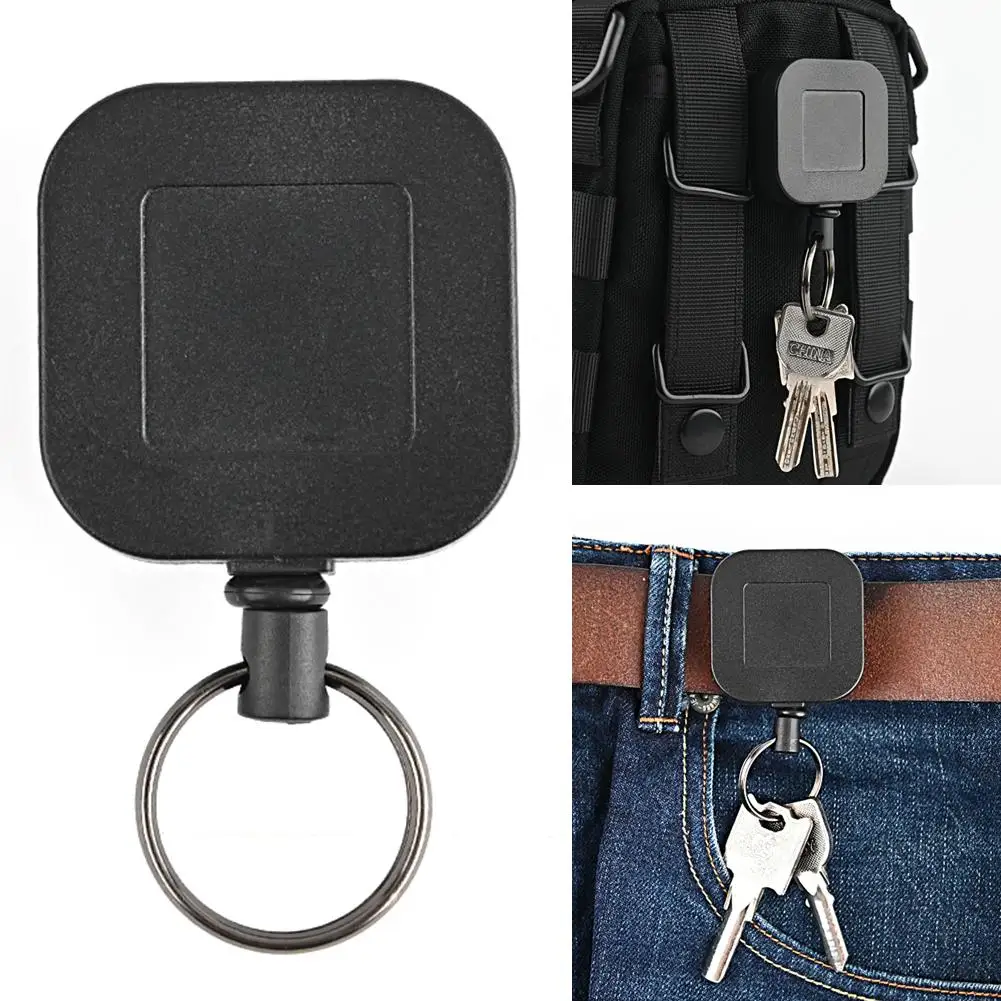

Buckle Keychain Sporty Retractable Key Chain With Metal Key Buckle Camping Anti-theft Anti-loss Hiking Outdoor W4J0