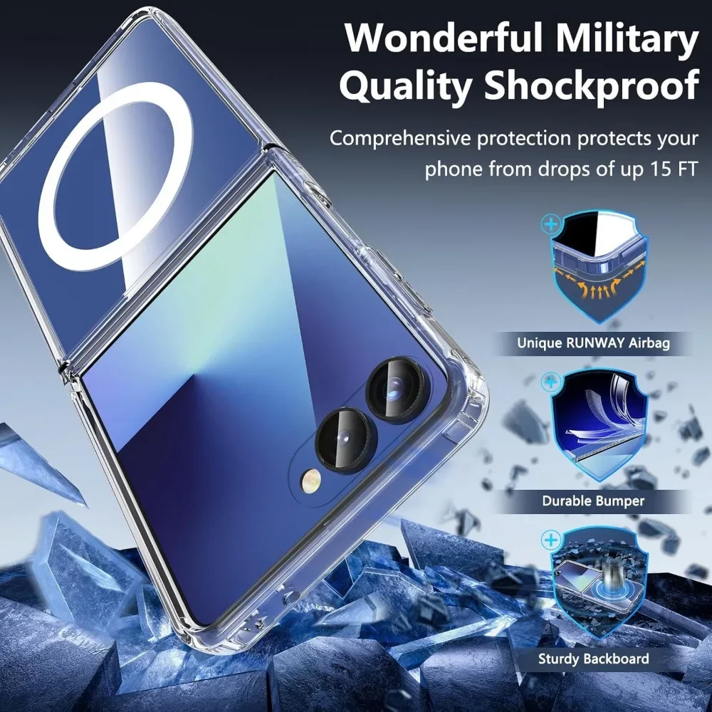 Premium Transparent Magnetic TPU Acrylic Protective Case with Wireless Charging Support